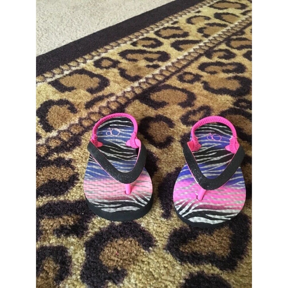Op Little Girl's Graphic Print Flip Flops Size 5-6